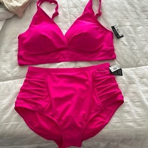 Torrid swim suit hot pink